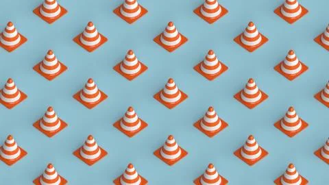 Road cone seamless, 3d rendering Ilustração Stock