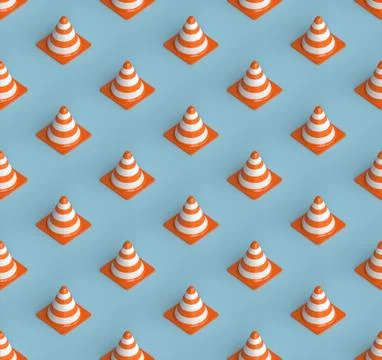 Road cone seamless, 3d rendering Ilustración de archivo