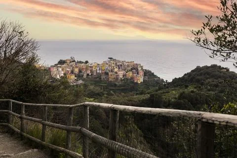 Road to Coniglia which is one of the five Cinque Terre villages in northwes.. Stock Photos