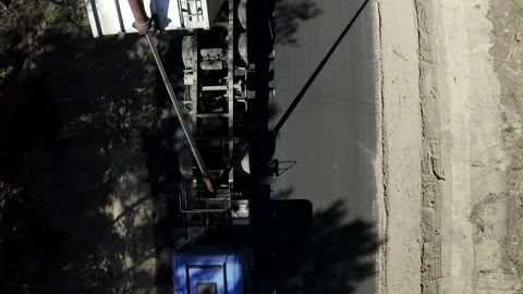 Road Constructing Process Heavy Machinery And Construction Workers Stock Footage 142001809