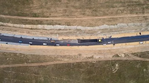 Road construction from above Stock Photos