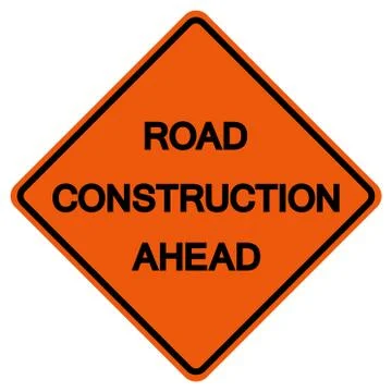 Road Construction Ahead Traffic Road Symbol Sign Isolate on White Background, Stock Illustration