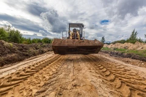 Road Construction and working of the construction machinery. Stock Photos