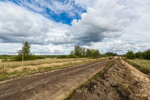Road Construction and working of the construction machinery. Stock Photos