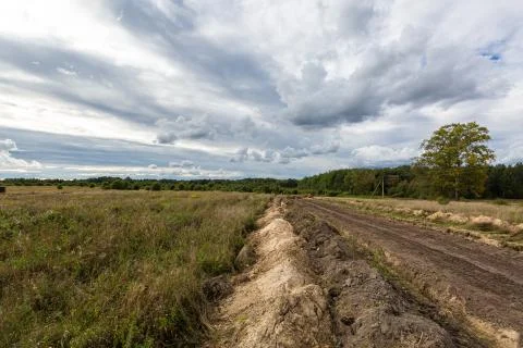 Road Construction and working of the construction machinery. Stock Photos