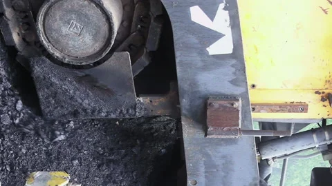 Road construction. Applying new hot asphalt. Stock-Footage 91162130