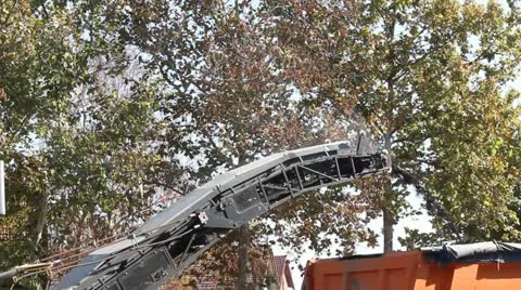 Road construction asphalt machine Video stock 12184336