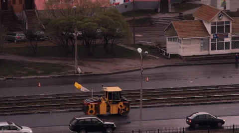 Road construction, asphalt paving projects Stock Footage 47751471