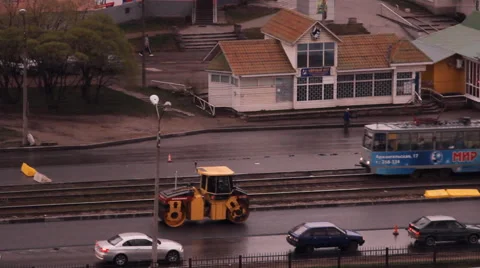 Road construction, asphalt paving projects Stock Footage 47751877
