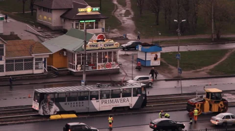 Road construction, asphalt paving projects Stock Footage 47751957