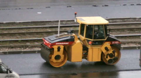 Road construction, asphalt paving projects Stock Footage 47786643