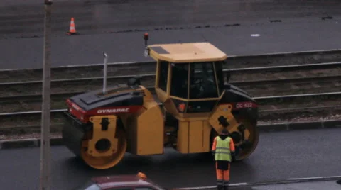 Road construction, asphalt paving projects Stock Footage 47786714