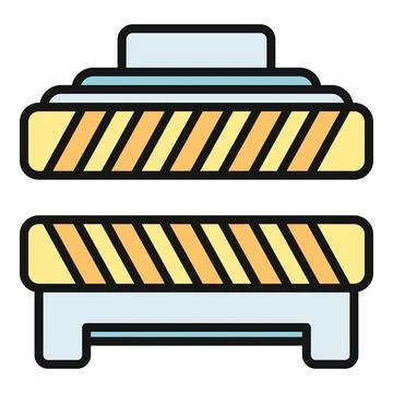 Road construction barrier blocking work zone access Stock Illustration