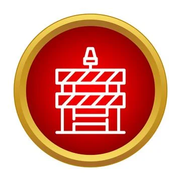 Road construction barrier caution warning icon design Stock Illustration