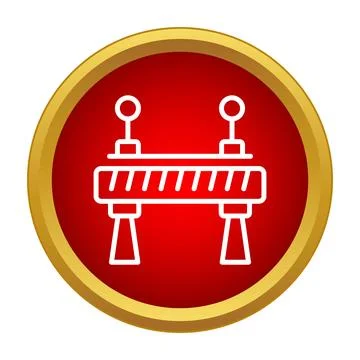 Road construction barrier icon displaying caution and stop Stock Illustration