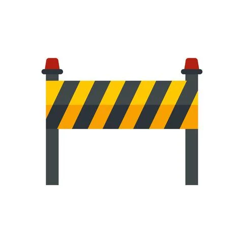 Road construction barrier icon flat isolated vector Stock Illustration
