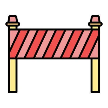 Road construction barrier showing warning and caution for traffic Stock Illustration