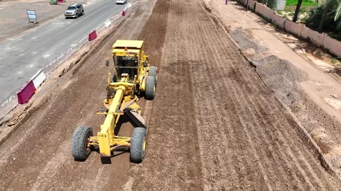 Road Construction, bulldozer in Oman Stock Footage 325430210