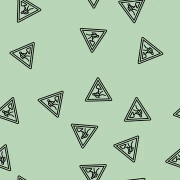Road construction car driving obstacles line seamless pattern 스톡 일러스트