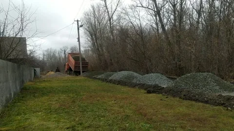 Road construction in the countryside. C Video stock 165762787