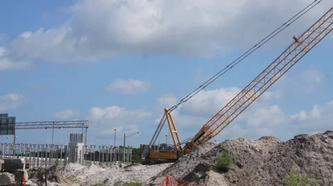 Road Construction Crane Stock Footage 63324799