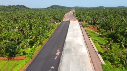 Road construction drone footage Stock Footage 159288682