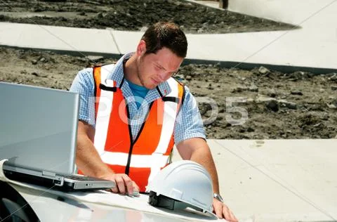 Road construction engineer Stock Photos