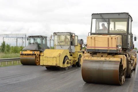Road construction equipment Foto stock