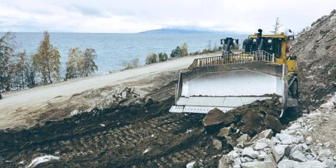 Road construction equipment Stock Photos