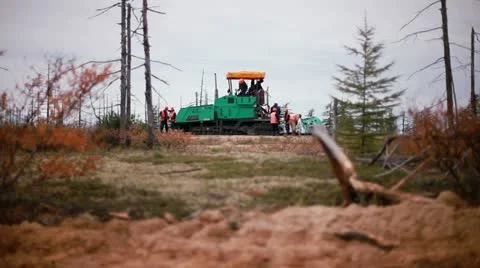 Road construction Video stock 22308943