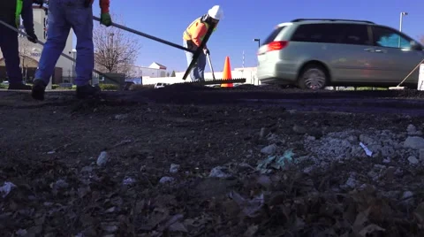 Road Construction, low pov Stock Footage 45667315