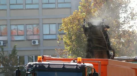 Road construction machinery Video stock 12185137