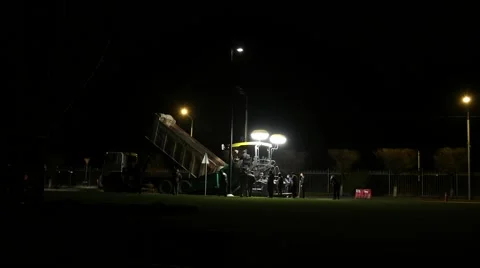 Road Construction In The Night Stock Footage 50010409