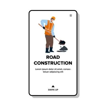 Road Construction Occupation Of Repairman Vector Illustration Stock Illustration