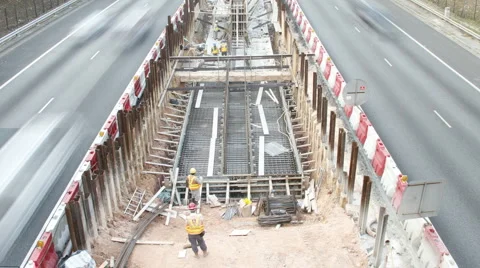 Road construction projects in hong kong Stock Footage 996672