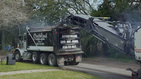 Road construction - road milling operation Stock Footage 127648559