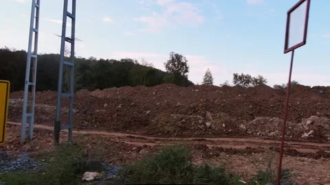 Road construction side window of a car Stock Footage 164573910