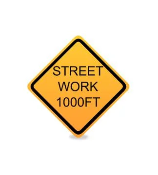 Road construction signs Stock Illustration