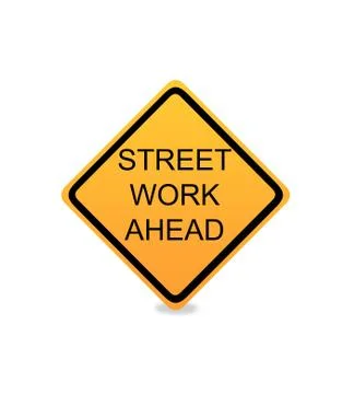 Road construction signs Stock Illustration