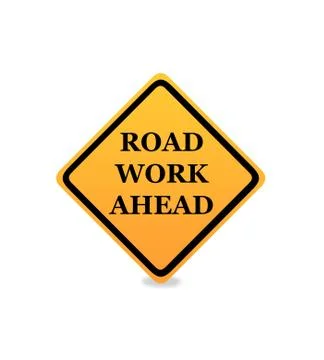 Road construction signs Illustrazione stock