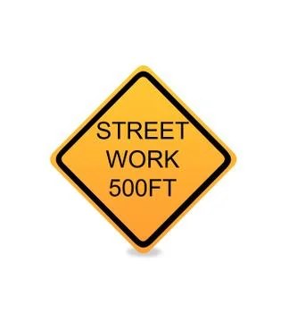 Road construction signs Stock Illustration