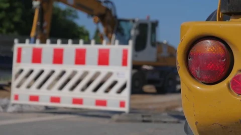 Road construction site, the concrete road for repairing, blur background 스톡 동영상 81257229