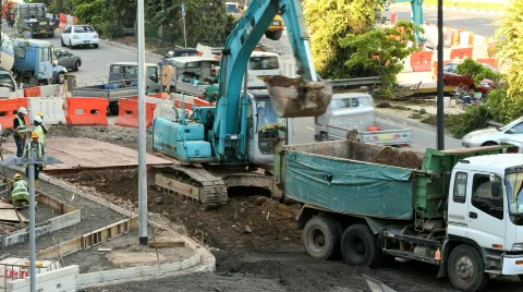 Road Construction Site Stock Footage 807978