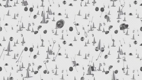 Road Construction site loop tile falling with alpha. This 3d animation Stock Footage 266213412