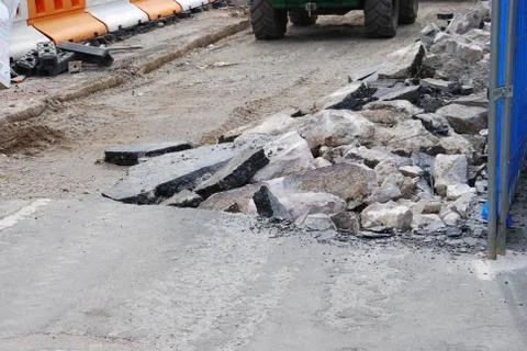 Road construction site Foto stock