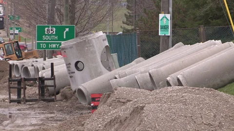Road construction in the summer in the city. Stock Footage 37803275