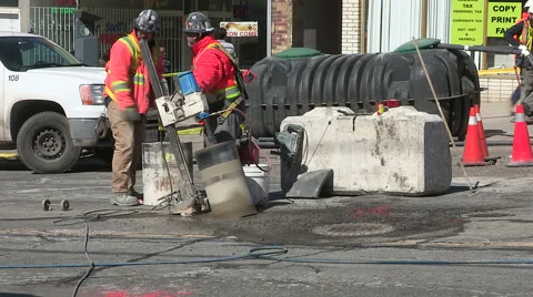Road construction in the summer in the city. Stock Footage 48149128