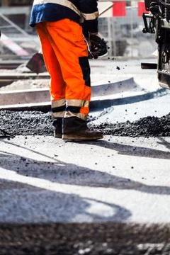 Road construction, teamwork Stock-Fotos