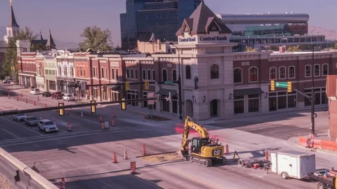 Road construction time lapse Stock Footage 98754882