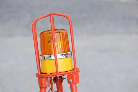 Road construction warning light Stock Photos